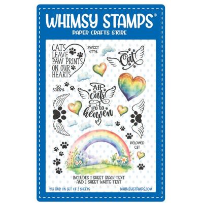 Whimsy Stamps Rub-Ons - Rainbow Bridge Cat